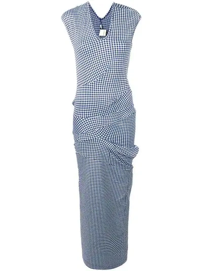 Pre-owned Comme Des Garçons 1997 Lumps & Bumps Gingham Dress In Blue