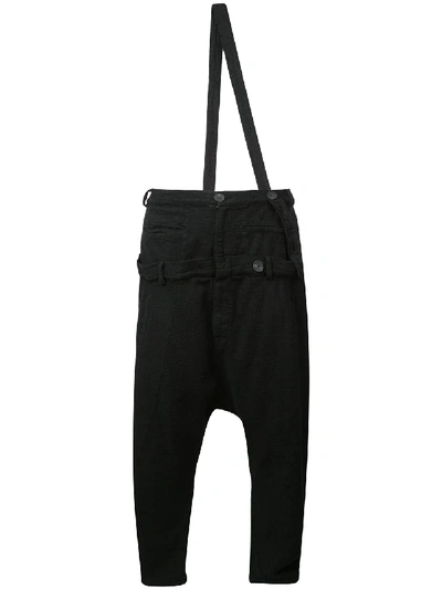 Army Of Me Strap Detail Drop Crotch Trousers - Black
