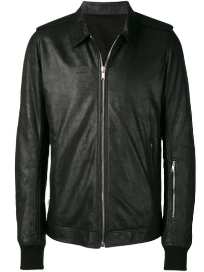 Rick Owens Padded Leather Jacket - Black
