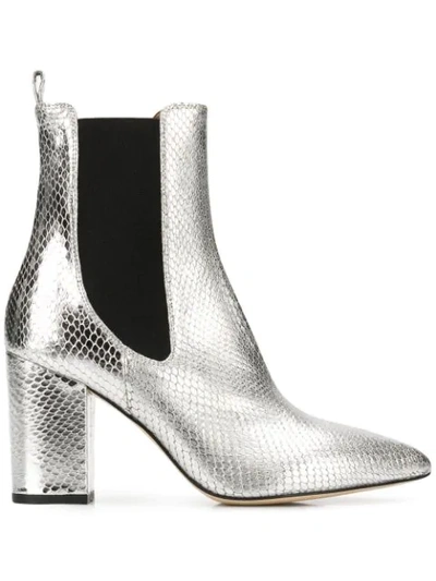 Paris Texas Pointed Ankle Boots - Silver