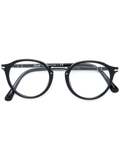 Persol Round Frame Glasses In Black