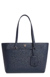 Tory Burch Small Robinson Leather Tote - Blue In Royal Navy