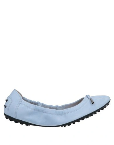 Tod's Ballet Flats In Sky Blue