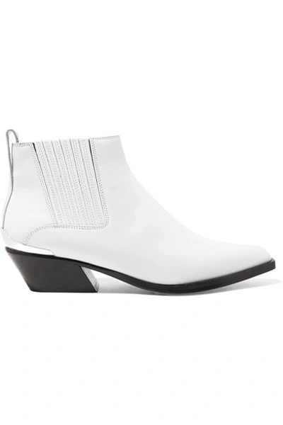 Rag & Bone Westin Metal-trimmed Leather Ankle Boots In White