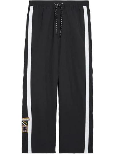 Burberry Sport Stripe Jersey Track Pants In Black | ModeSens