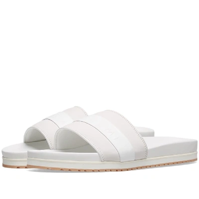 Buscemi Leather Logo Slide In White