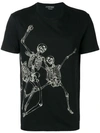 Alexander Mcqueen Dancing Skeleton Print T-shirt In Black