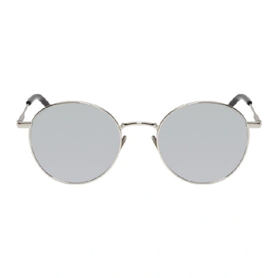 Saint Laurent Silver Sl 250 Sunglasses In 003 Silver