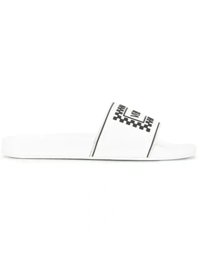 Versace Logoed Rubber Sliders In White