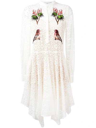 Stella Mccartney Embroidered Robin Lace Dress In Natural