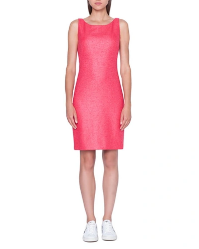 Akris Cashmere/silk Woven Pencil Dress In Pink