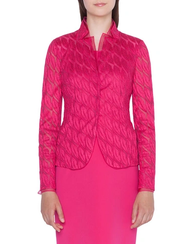 Akris Lips Embroidered Jacket In Pink