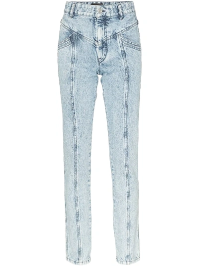 Isabel Marant Lorricka Acid-washed High-waist Skinny Jeans In Blue