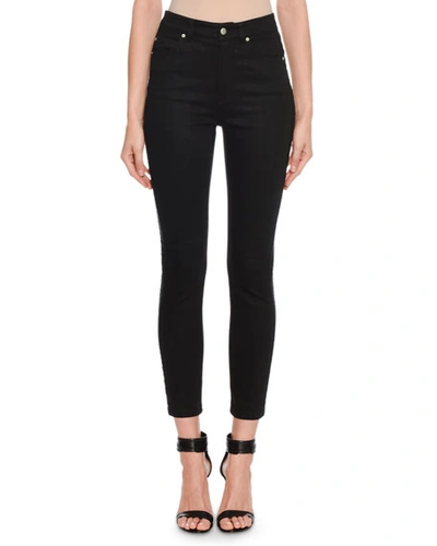 Alexander Mcqueen Mid-rise Corded-tux Side Skinny Jeans In Black