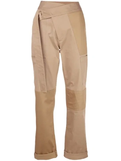 Monse Cotton-blend Drill Straight-leg Pants In Brown