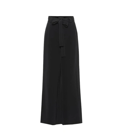 Etro Draped Tie-waist Wide Leg Silk Pants In Black