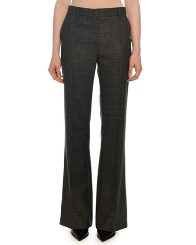 Valentino Wool Zip-front Pants In Gray