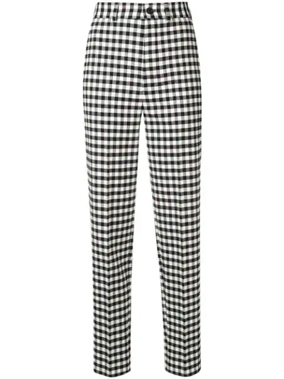 Balenciaga Mid-rise Gingham Tailored Pants In 1070