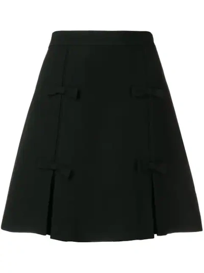 Miu Miu Bow Detail Mini Skirt In Black