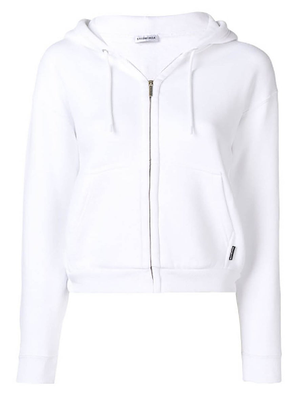 balenciaga white zip up hoodie