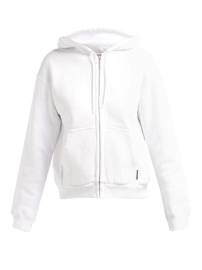 Balenciaga I Love Techno Zip-through Cotton Hooded Sweatshirt In White