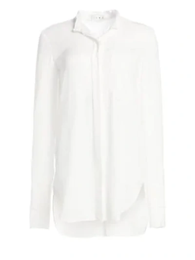 Tre By Natalie Ratabesi Frilled Button-front Layered Cuff Button-down Shirt In Ivory