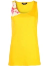 Calvin Klein Scoop-neck Sand-dollar Print Tank Top In Yellow