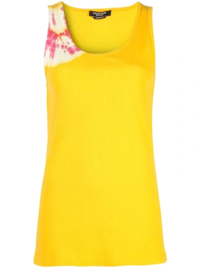 Calvin Klein Scoop-neck Sand-dollar Print Tank Top In Yellow