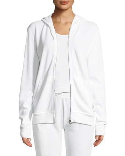 Atm Anthony Thomas Melillo Zip-front French Terry Hoodie In White