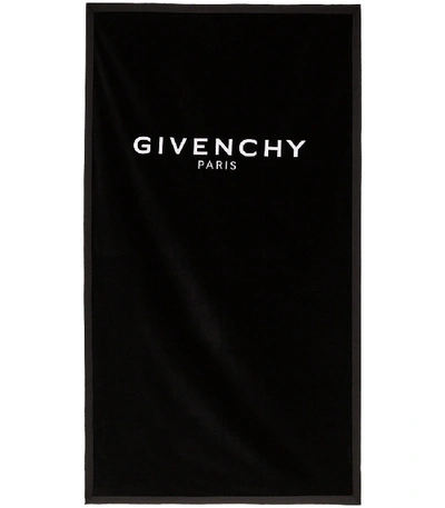 Givenchy Logo全棉毛巾 In Black