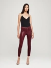 L Agence Margot Coated Jean In Garnet Coated