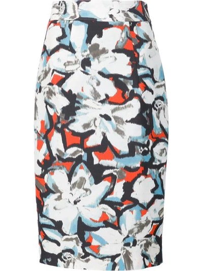Milly Floral Print Pencil Skirt | ModeSens