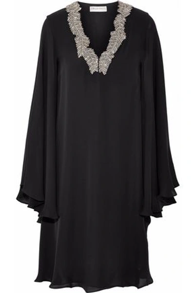 Emilio Pucci Woman Crystal-embellished Silk Crepe De Chine Kaftan Black