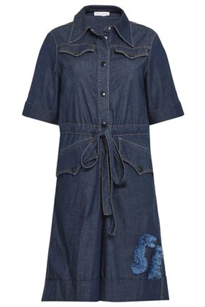 Sonia Rykiel Woman Cotton-blend Chambray Playsuit Blue