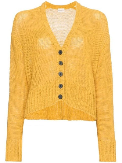 Simon Miller Woman Izee Open-knit Wool Cardigan Mustard In Yellow