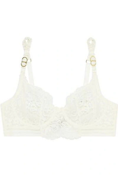 Stella Mccartney Woman Corded Lace Stretch-satin Underwired Balconette Bra Ivory