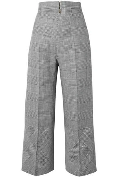 Antonio Berardi Woman Prince Of Wales Checked Wool-blend Wide-leg Pants Black