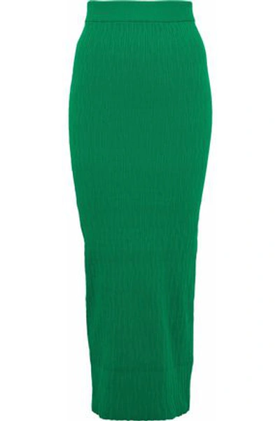 Simon Miller Woman Marsing Ribbed-knit Midi Skirt Green