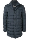 Herno Layered Padded Coat In Blue
