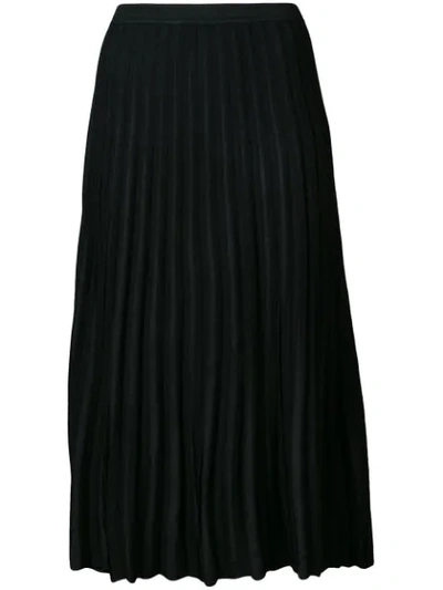 Diane Von Furstenberg Klara Pleated Knit Midi Skirt In Black