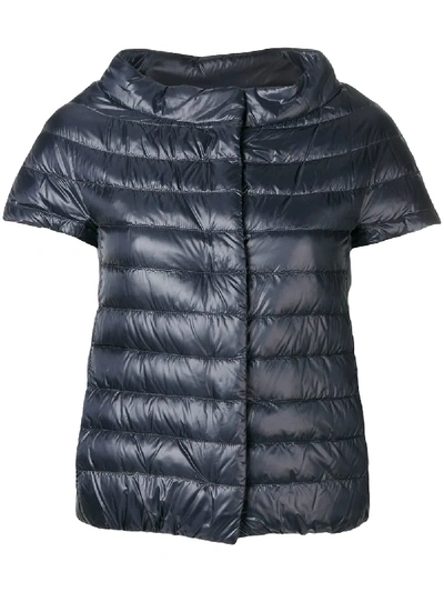 Herno Short Sleeve Puffer Jacket In Blue