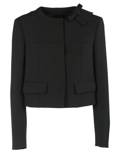 Red Valentino Black Cropped Jacket In Nero | ModeSens
