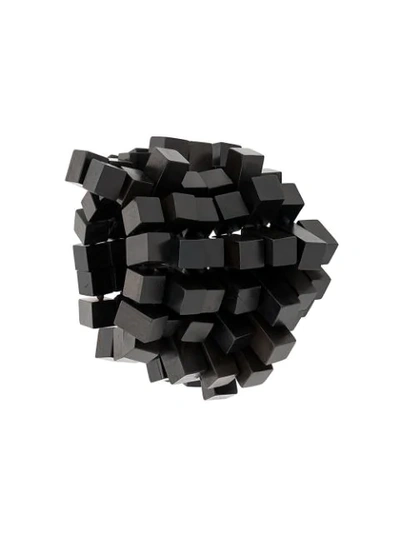 Monies Elasticated Cube Bracelet - Black