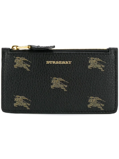 Burberry Equestrian Knight Zipped Wallet - Black