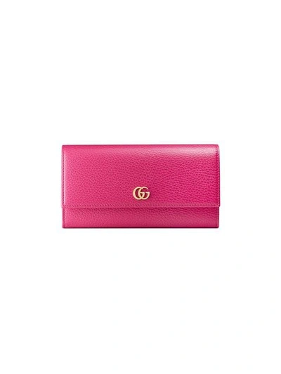 Gucci Gg Marmont Leather Continental Wallet In Pink