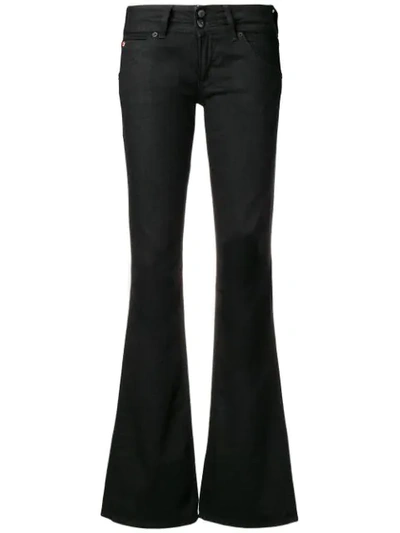 Hudson Low Rise Flared Jeans In Black