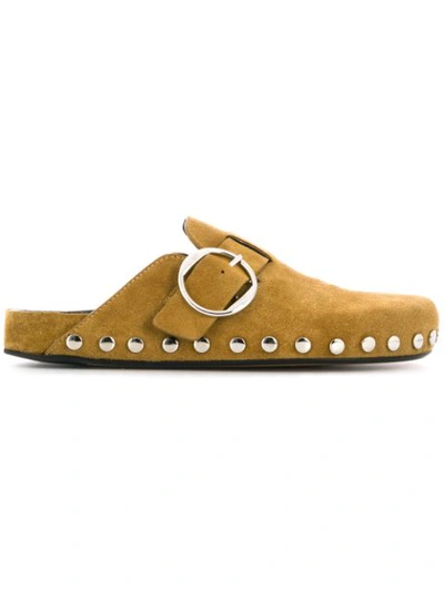 Isabel Marant Mirvin Suede Slippers In 23nl Natural