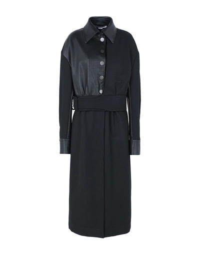 Stella Mccartney Paneled Wool Coat In Black