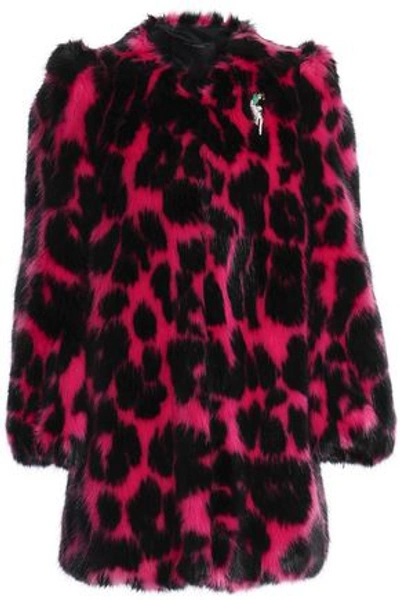 Marc Jacobs Woman Embellished Animal-print Faux Fur Jacket Black