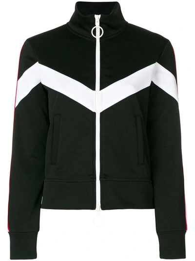Off-white Striped Satin-jersey Track Jacket In Nero
